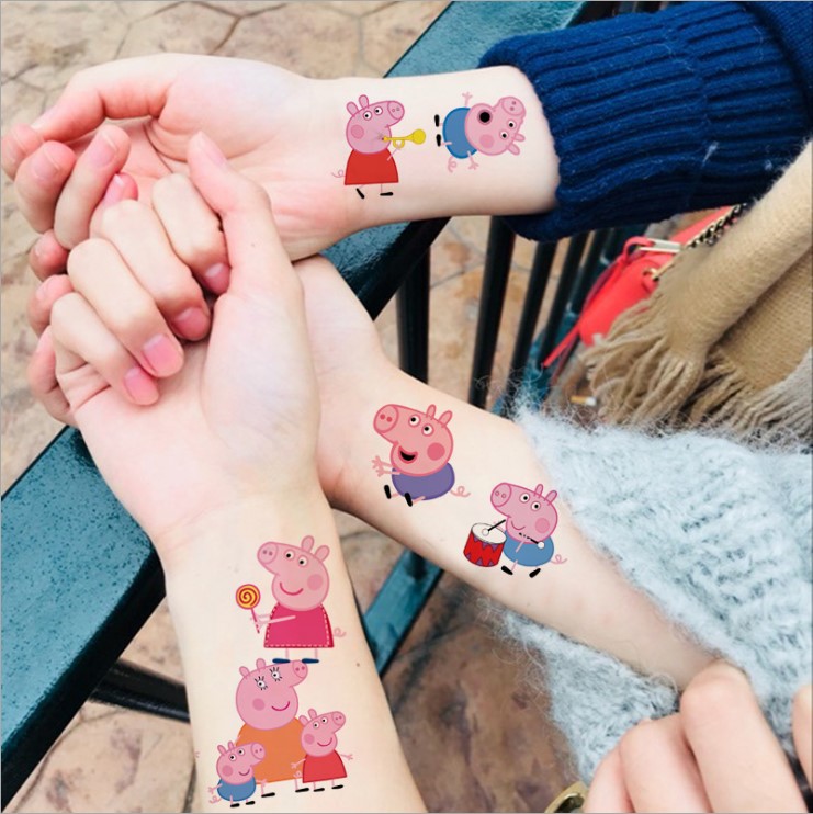 MUMU sản phẩm tốt Dễ Thương phim hoạt hình sáng tạo lợn lợn dán hình xăm xã hội người lợn dán hình xăm không thấm nước anime xung quanh miếng dán