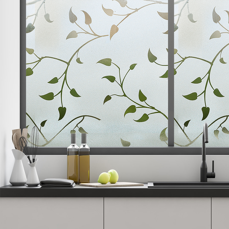 Extra large flower glue-free electrostatic anti-mildew anti-bacterial anti-ultraviolet film balcony glass film sunscreen frosted glass anti-purple environmental protection