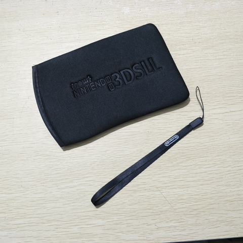 Thick NDS NEW3DS XL 3DS LL soft bag storage bag Sponge bag cloth cover send lanyard black