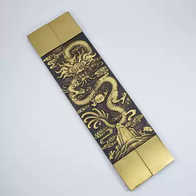 Antique large relief sculpture copper paperweight calligraphy town ruler Chinese style creative metal copper press paper town