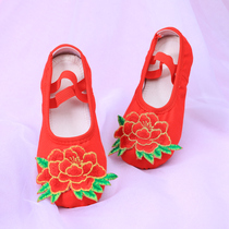 Childrens adult Yangko square dance shoes Latin dance soft-soled cat claw shoes ballet practice shoes cotton shoes for girls