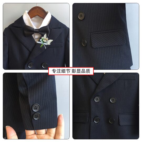 男童礼服西装套装周岁宝宝生日花童男孩主持演出服儿童西服春秋帅
