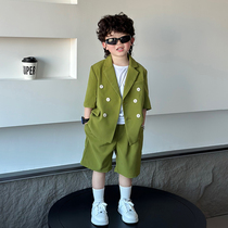 Childrens Suits 2024 Summer New Boys Casual Suits Korean Style Flower Girl Wedding Suits Western Style Little Boy Suits