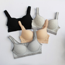 Non-magnetic pure cotton non-rimmed bra Womens cotton thin mold cup bra No trace sports sleep underwear vest