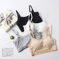 Modell internal fixed chest pad bra without rims Comfortable close-fitting skin-friendly wild solid color half camisole