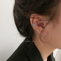Retro temperament advanced sense butterfly ear clip without ear hole female painless ear clip summer earrings 2021 New Tide