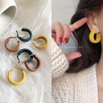 Korean temperament Net red earrings High sense earrings 2021 New Tide retro circle earrings cold wind earrings female