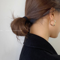 Retro square earrings advanced earrings 2021 New Tide Korean temperament cold wind ear Jewelry earrings female