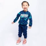 Puma, демисезонный детский утепленный комплект, комфортная удерживающая тепло толстовка, штаны, детская одежда