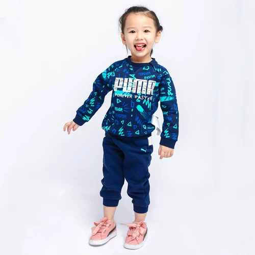 Puma, демисезонный детский утепленный комплект, комфортная удерживающая тепло толстовка, штаны, детская одежда