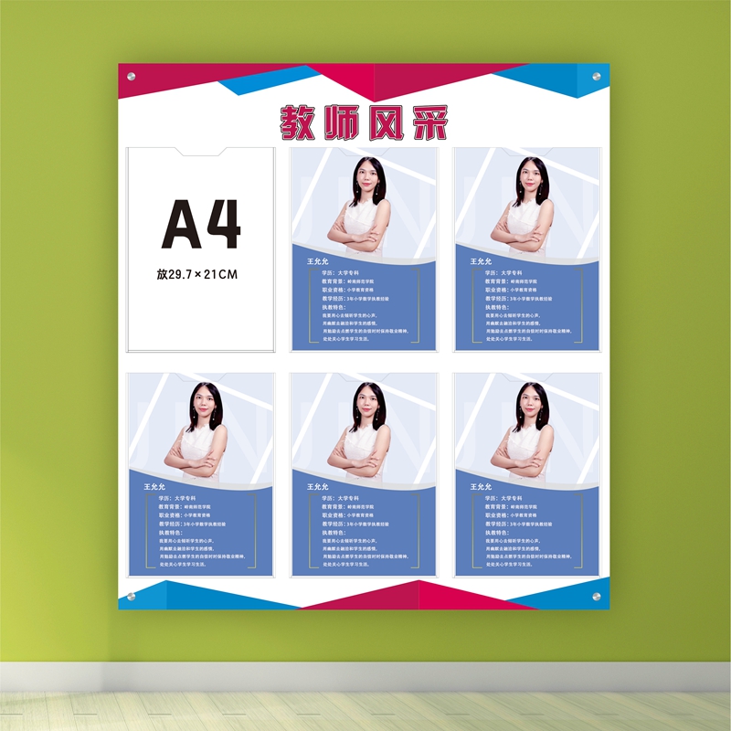 Training Institute Staff Faculty Profiles Display Wall Teachers Coach Photo Board Teacher Wind students Image Wall
