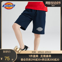 Dickies mens big tide childrens summer monochrome LOGO printing small terry cotton shorts Casual five-point pants