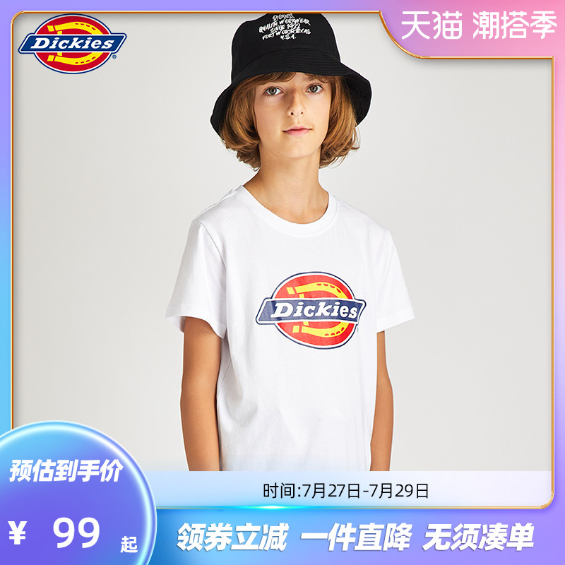 Dickies Children's Clothing Boy Girl Girl Girl Boy Color Logo fits with a collar-pure cotton half-sleeved T-shirt