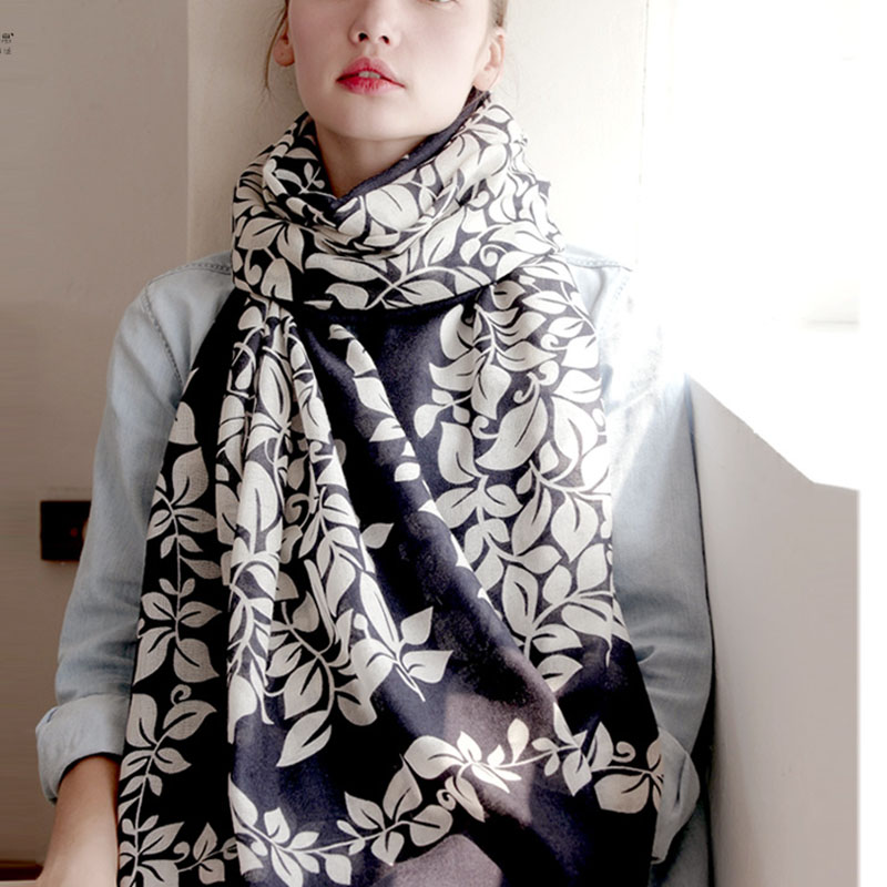 American CK scarf women autumn and winter pure wool print thin bib shawl outside the dual-purpose temperament versatility