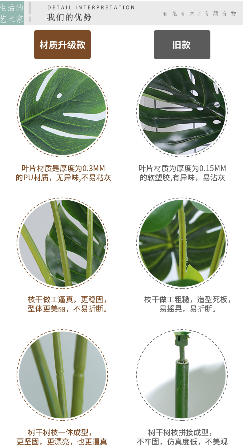 Rùa lá cây xanh Bắc Âu phòng khách chậu hoa giả trang trí nội thất hoa nhân tạo sàn bonsai cây giả mô phỏng cây - Hoa nhân tạo / Cây / Trái cây hoa anh đào giả