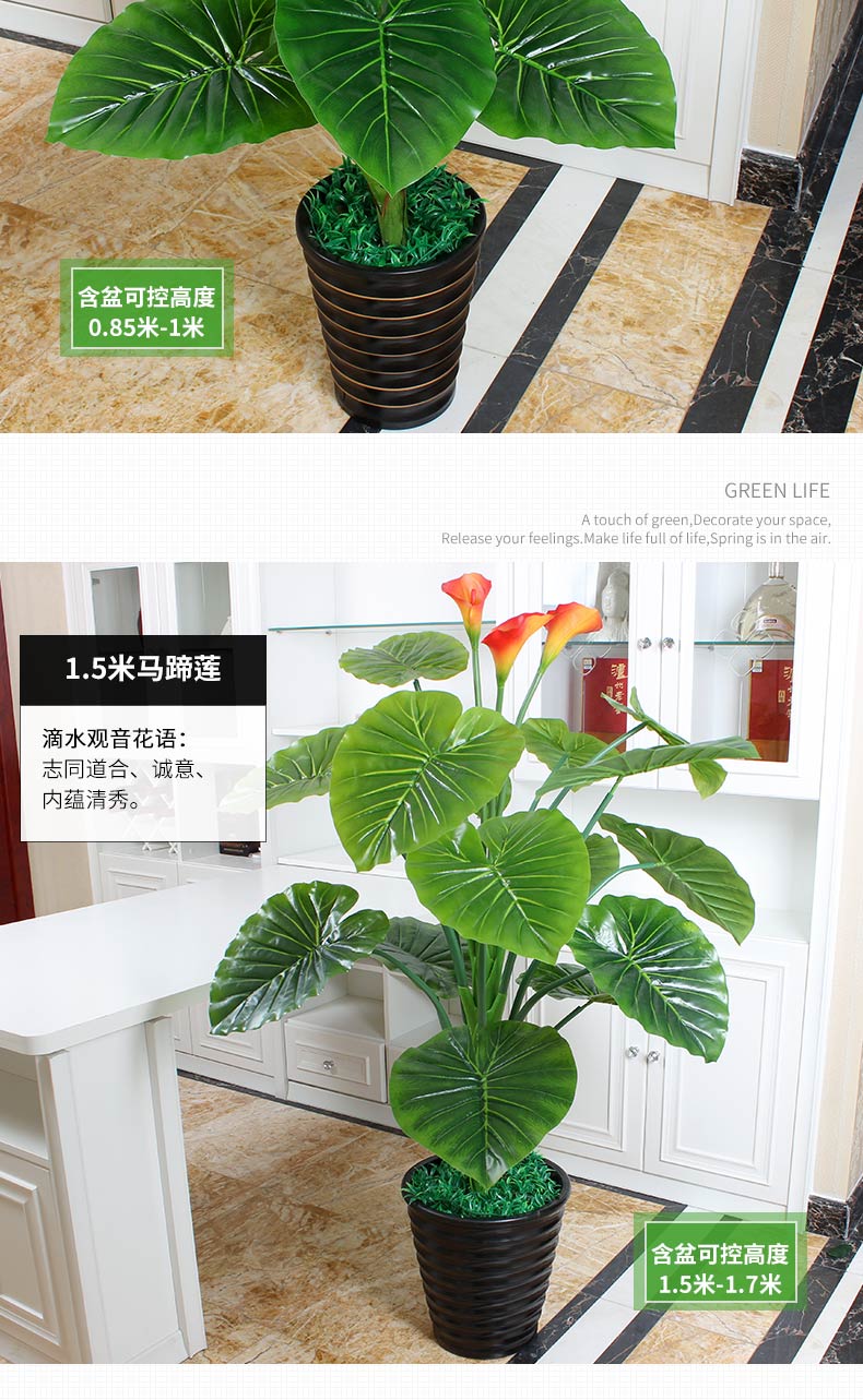Cây giả nhỏ giọt Guanyin cây xanh mô phỏng cây sàn chậu trong nhà phòng khách hoa cây cảnh nhựa giả hoa trang trí - Hoa nhân tạo / Cây / Trái cây lan giả hạc rừng