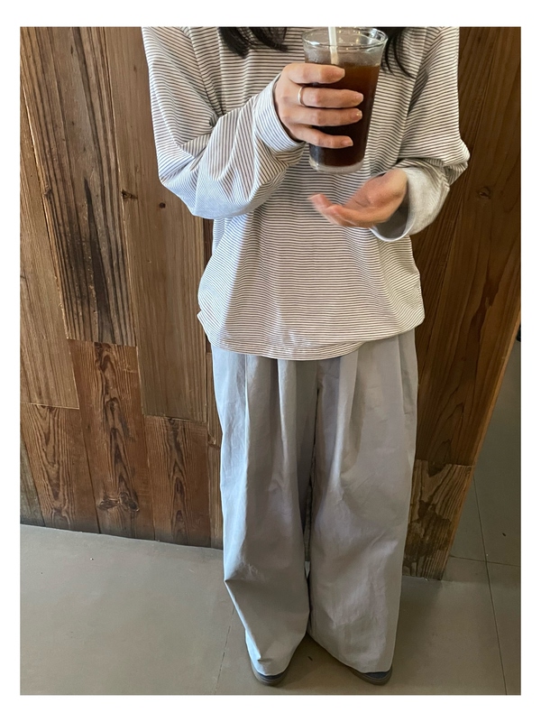 D'Echo | Lyocell Straight-Leg Elastic Waist Long Pants, Loose and Comfortable Casual Pants for Summer.