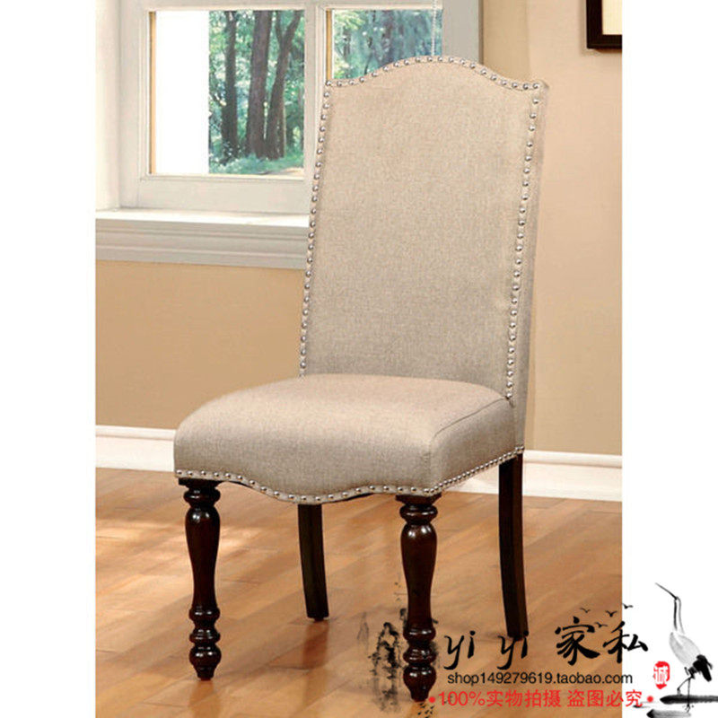 Spot American fabric Solid Wood Dining Chair Casual Chair Eu Style Modern Minima No Armrest Living Room Dining Chair Hotel Chair