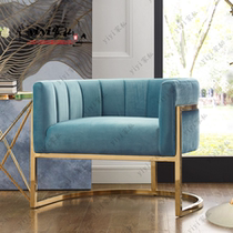 American chair simple metal leg stainless steel dining chair sofa leisure chair living room lounge chair KTV club bar chair