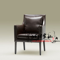 Single Sofa Multifunction Vintage Tiger Solid Wood Chairs American Living-room Bookroom Single Casual High Back Leather Sofas