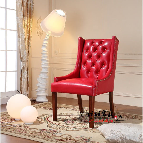 American Countryside Solid Wood Dining Chair Eu Type Red Chair New Vintage Chair Vintage Chair Hotel Dining Chair Special Price