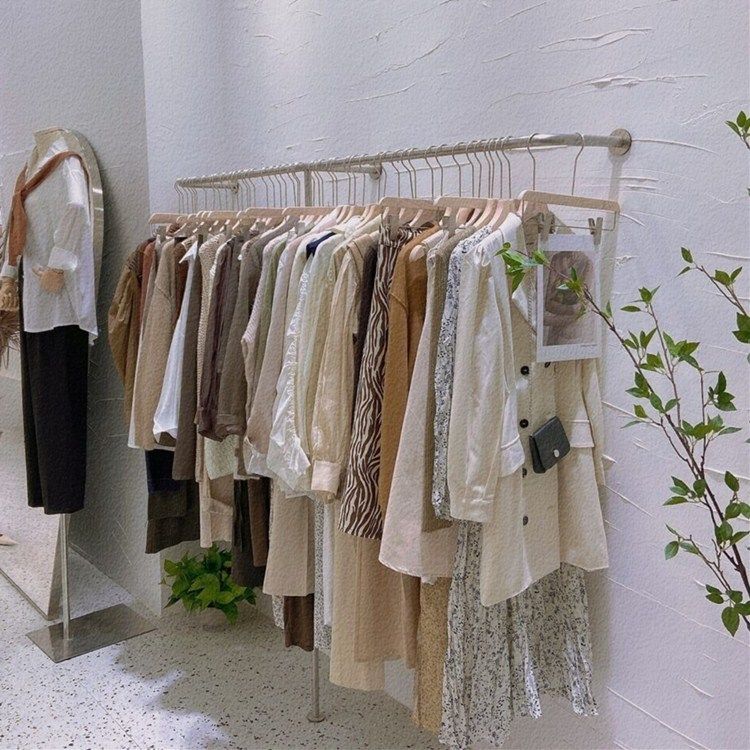 Clothing shop Upper wall hanging show Show men and women Clothing Special special Red Stainless Steel Shelves Landing Clothes Hangers