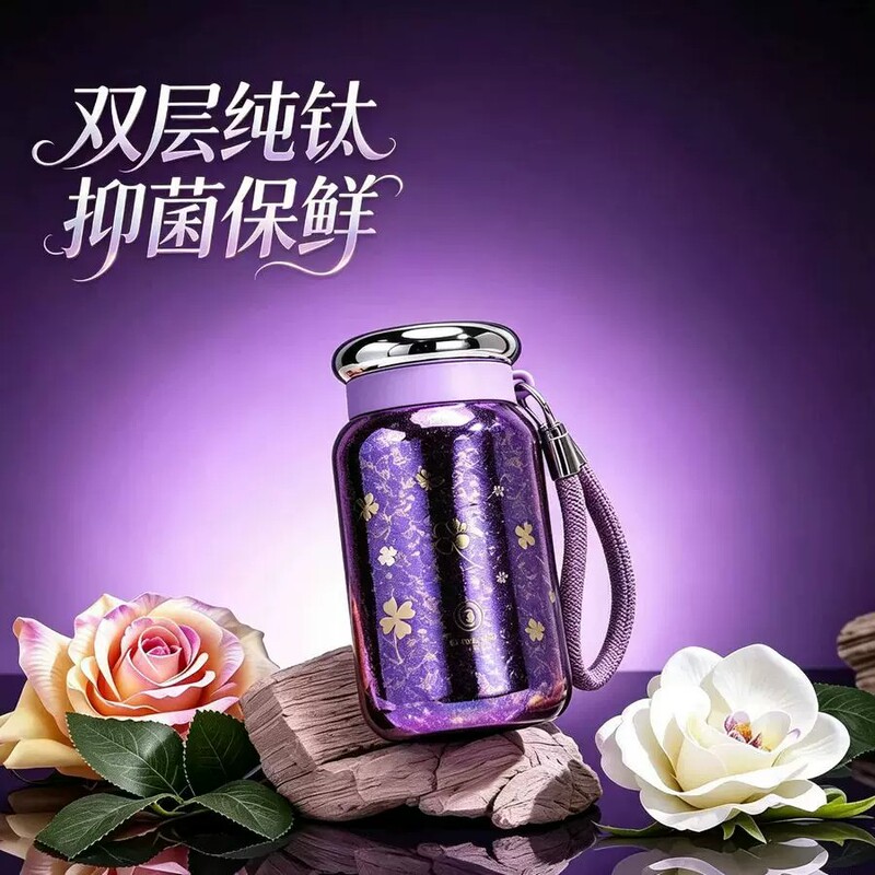2026 New Model Titanium Cup, High Aesthetic Value, Women's Double-Layer Pure Titanium Insulated Cup, Mini Portable Tea and Water Separation Pocket Cup 2026 New Model Titanium Cup, High Aesthetic Value, Women's Double-Layer Pure Titanium Insulated Cup, Mini Portable Tea and Water Separation Pocket Cup