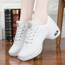 2021 new dance shoes women summer white square dance shoes dance shoes women wear black Middle heel dance shoes soft bottom