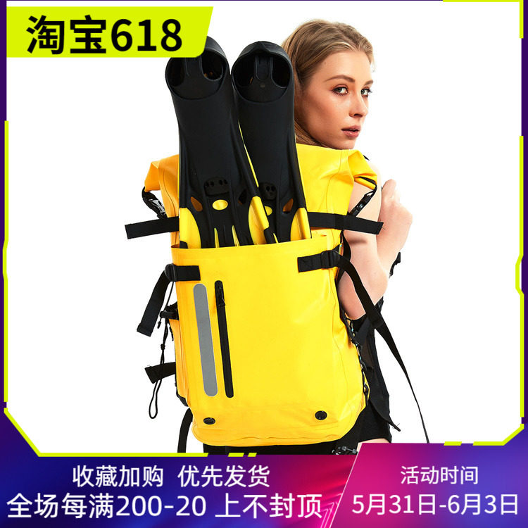 TOOKE 30L Multifunction Waterproof Shoulder Bag Water Lung Free Diving Foot Webbing Bag Double Shoulder Bag with Mantra V3
