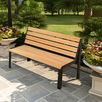 Anti-corrosion wood chair outdoor long strip community park chair wrought iron outdoor garden courtyard square rest open air cast iron