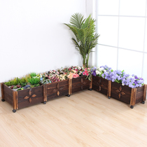 Anticorrosive wood flower box rooftop outdoor vegetable box outdoor balcony roof garden large roof artifact indoor household