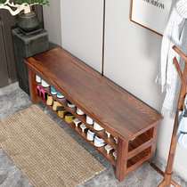 Shoe stool Rest stool Solid wood long stool Bathroom stool can sit pine door entry shoe rack household door stool