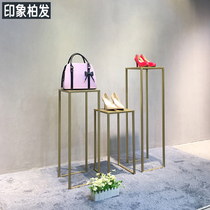 Clothing store window display table Creative island water table Floor-to-ceiling simple bag rack put bag rack Wrought iron