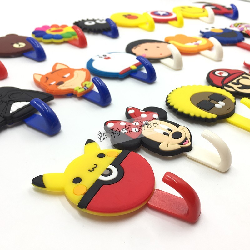 2 loaded viscose hooks New products free of punching Cartoon cute Japanese sunflowers Sticky Hook Tiles Stick-No Mark Hook-Taobao