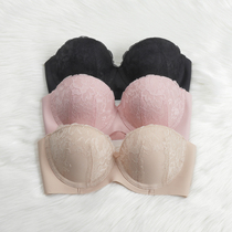  Half-cup bra women gather sexy anti-sagging bra thin incognito lace Half-cup underwear soft steel ring