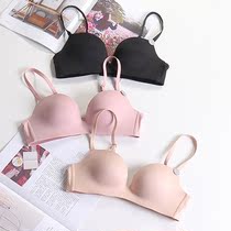 Anti-sagging sexy glossy seamless bra Gathered rimless bra Thin plus size sports underwear female bra