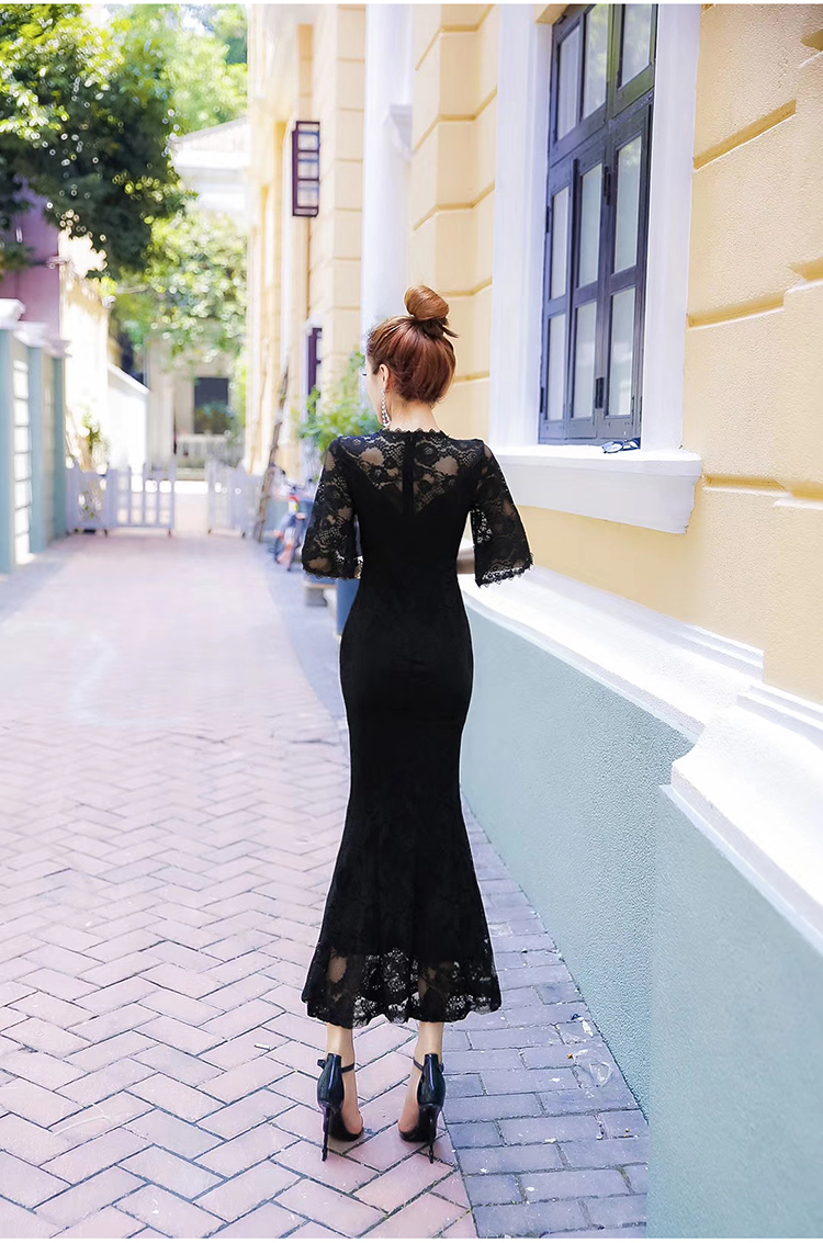 Đầm ren nữ váy dài 2019 mới hè gợi cảm giảm béo nữ khí chất gói hông váy đuôi cá thủy triều - Sản phẩm HOT váy suông hàn quốc