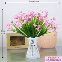 3 розовые орхидеи + белая цветочная корзина