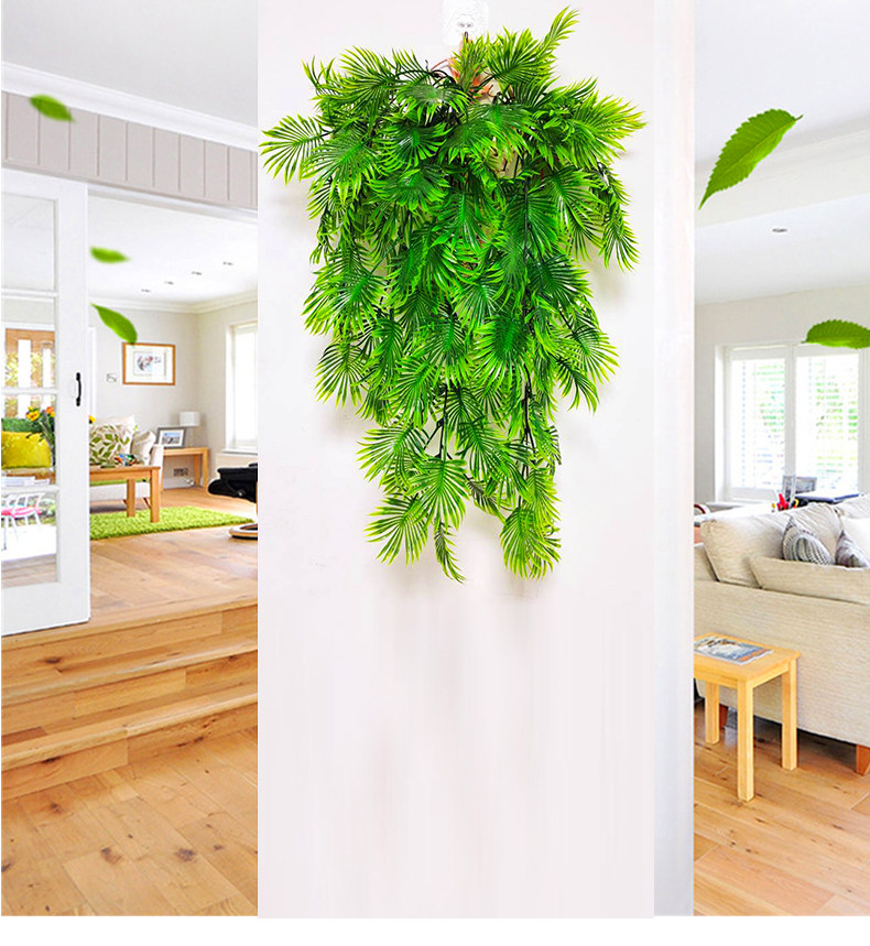 Simulation sunflower leaf wall hanging decoration rattan fake green plant pendant indoor and outdoor hanging basket green plant wall decoration home wall hanging