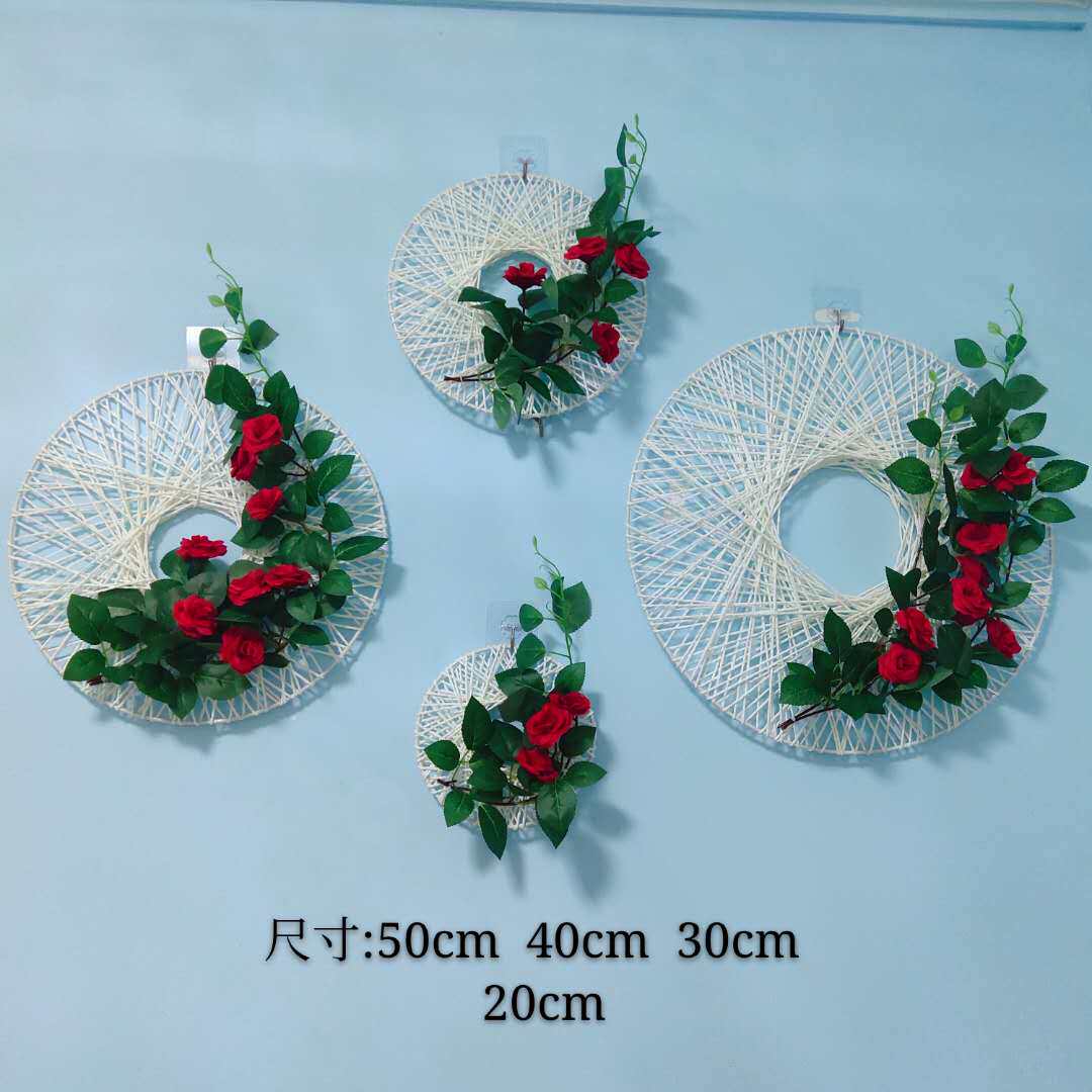 Chinese Emulation Rose Wall Decoration Creative Living Room Genguan Corridor Clothing Store Wall Wall Decoration Hanging Flowers