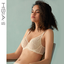 HSIA ya ya ultra-thin underwear womens thin size full cup with steel ring non-slip bra fat m big chest small bra