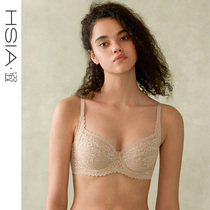 HSIA ya big chest small bra thin Full Cup corset with steel ring bra large size lace underwear women