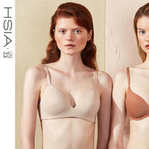 HSIA ya one-piece glossy bra thin cup large size Full Cup big chest without steel ring thin underwear women
