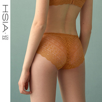 HSIA ya unscented flat-angle trousers ultra-thin breathable cotton crotch transparent temptation sexy full lace underwear women