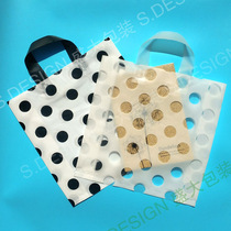 Transparent polka dot shopping bag clothing store bag white wave dot gift bag jewelry cosmetics plastic tote bag 50