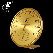 Defoto large table pan 16CM color aluminum alloy thermometer home high-precision indoor and outdoor temperature hygrometer