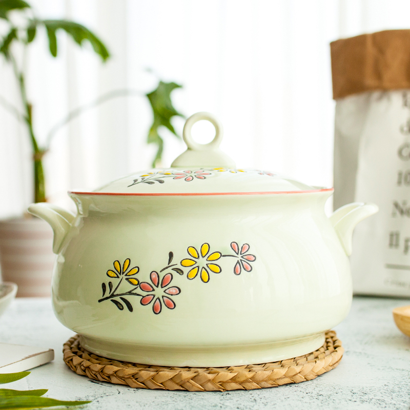 Home 9 Inches Large Size Soup Pan Day Style Ceramic Big soup Bowl Microwave Cutlery Cutlery Cutlery large noodle bowl
