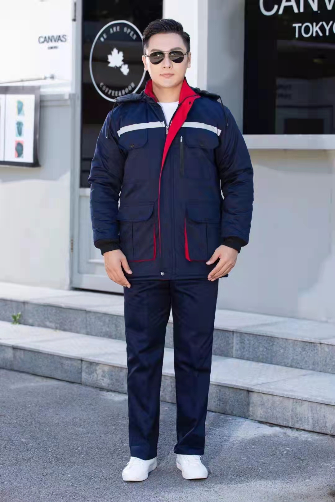 Cold storage cotton clothes suit Winter anti-cold and warm working clothes cotton clothes factory steam repair thickened garning-labor conserved cotton padded jacket