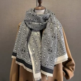 Зимний бархатный шарф из искусственного меха, универсальная модная удерживающая тепло накидка для школьников, 2023, в корейском стиле, увеличенная толщина