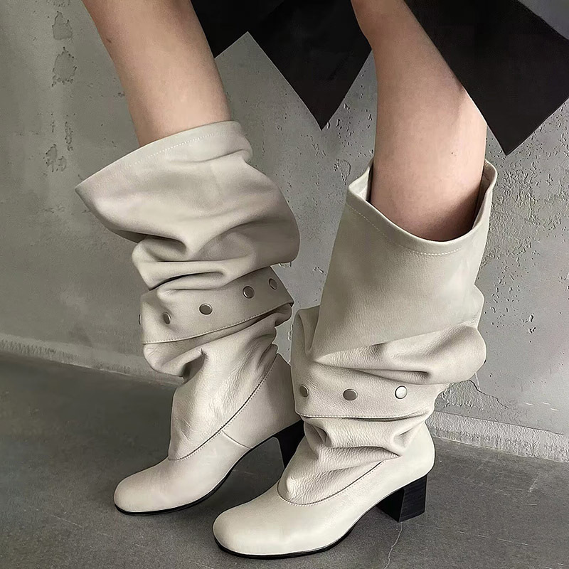 2026 Autumn and Winter New Style Long Boots, Two-Way High Boots, Chunky High-Heeled Martin Boots, Square-Toed Slouch Boots, Retro Fashion Boots 2026 Autumn and Winter New Style Long Boots, Two-Way High Boots, Chunky High-Heeled Martin Boots, Square-Toed Slouch Boots, Retro Fashion Boots